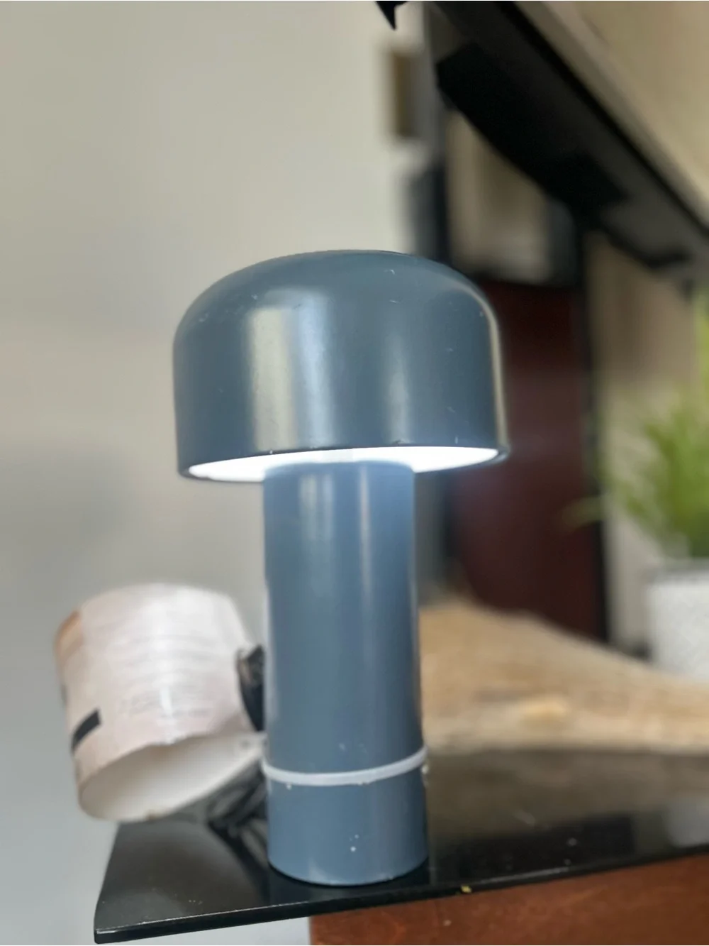 Modern Gray Touch-Control Table Lamp
